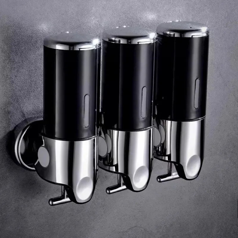 Distributeur de Savon Mural Manuel, Noir, Blanc ou Transparent, 24 cm