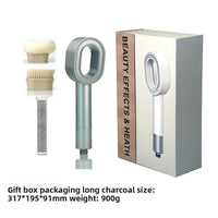 Pommeau de Douche Filtrant à Tête Ovale Ajourée, Cartouche Charbon, 7 Coloris