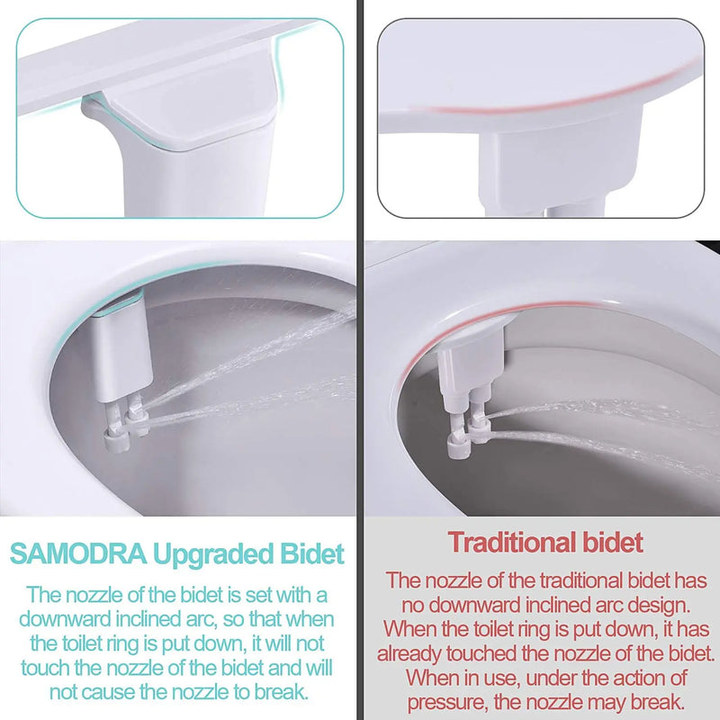 Bidet WC Non Électrique Ultra-Fin 5 mm Noir et Chromé Eau Froide