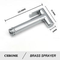 Douchette WC Laiton Eau Froide avec Robinet d'Arrêt, Flexible Inox ou Spiralé