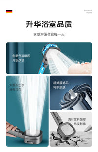 Pommeau de Douche Réglable 3 Modes Économie d'Eau Noir