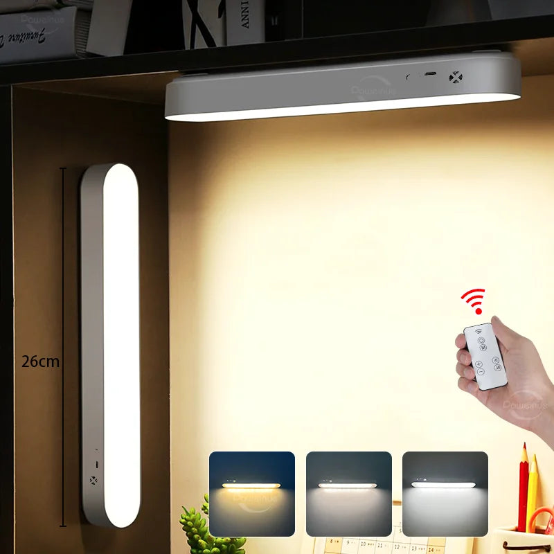 Réglette LED Rechargeable Magnétique 26 cm, avec Télécommande, 3 Teintes