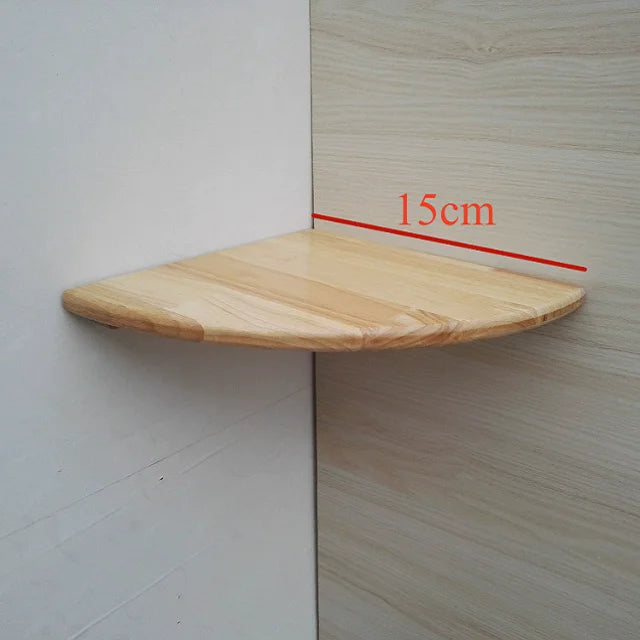 Étagère d'Angle Murale en Bois, Quart de Rond de 15 à 30 cm