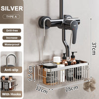 Étagère de Douche à Suspendre Sans Perçage, Panier Rectangulaire ou Ovale