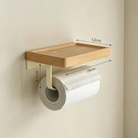 Set Accessoires Salle de Bain Bois et Blanc 7 Pièces