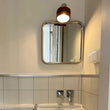 Miroir Mural Carré Angles Arrondis Cadre Inox Coloré 40 x 40 cm