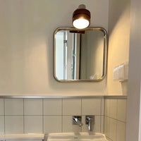 Miroir Mural Carré Angles Arrondis Cadre Inox Coloré 40 x 40 cm