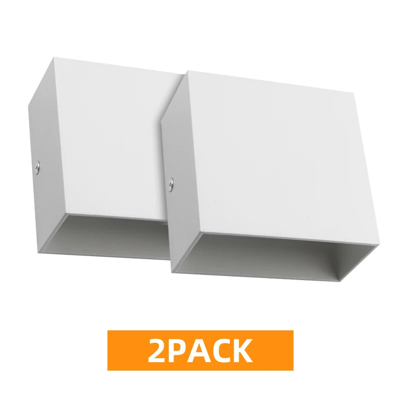 Applique Murale LED Carrée 6 W, Blanche ou Noire, 10 cm