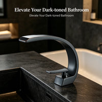 Mitigeur Lavabo Monotrou Courbé en Laiton, 6 Finitions