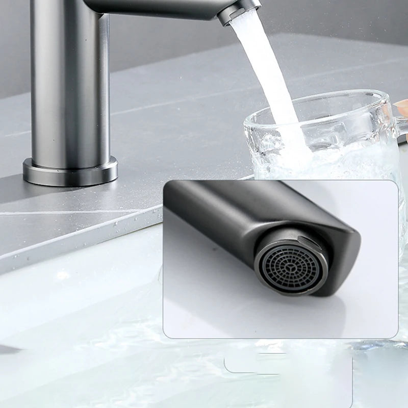 Mitigeur Lavabo à Poser Noir Mat, Gris ou Inox Brossé