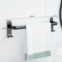 Porte-Serviette Mural Noir Sans Perçage Aluminium 1 à 3 Barres