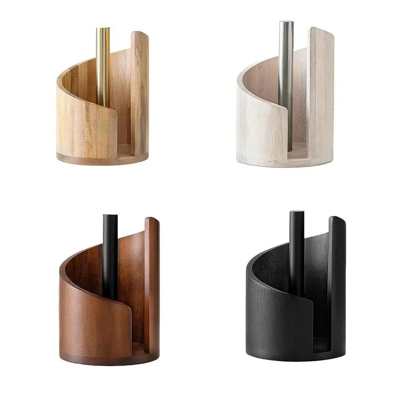 Porte-Essuie-Tout en Bois à Poser, Support Courbe 15 cm ou Tige Droite