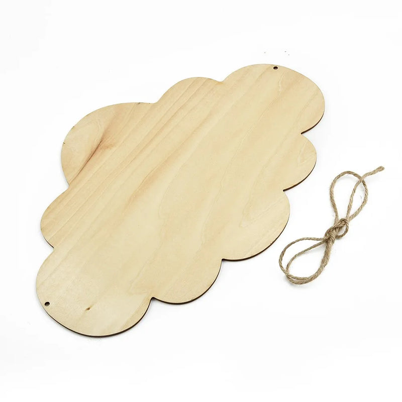 Miroir Mural Nuage en Bois et Acrylique, 33 x 23 cm