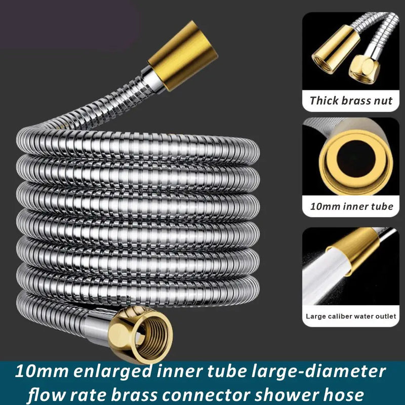 Flexible de Douche Inox Grand Débit Écrous Laiton 150 à 300 cm