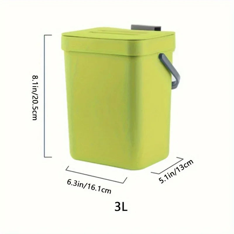 Poubelle de Cuisine à Compost Suspendue 3 ou 5 L avec Couvercle