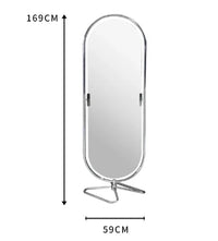 Miroir sur Pied Ovale Rotatif Inox 169 cm, 3 Articles à la Pièce