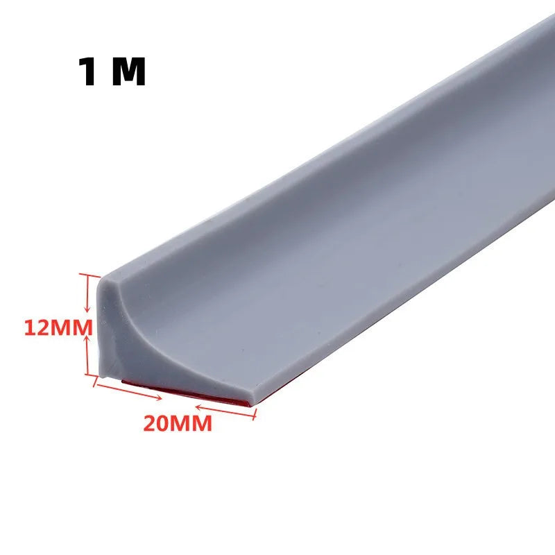 Barrage d'Eau de Douche Silicone Autocollant, 4 Couleurs, 50 à 500 cm
