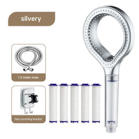 Pommeau de Douche Anneau Creux avec Filtre, Noir, Gris ou Argenté