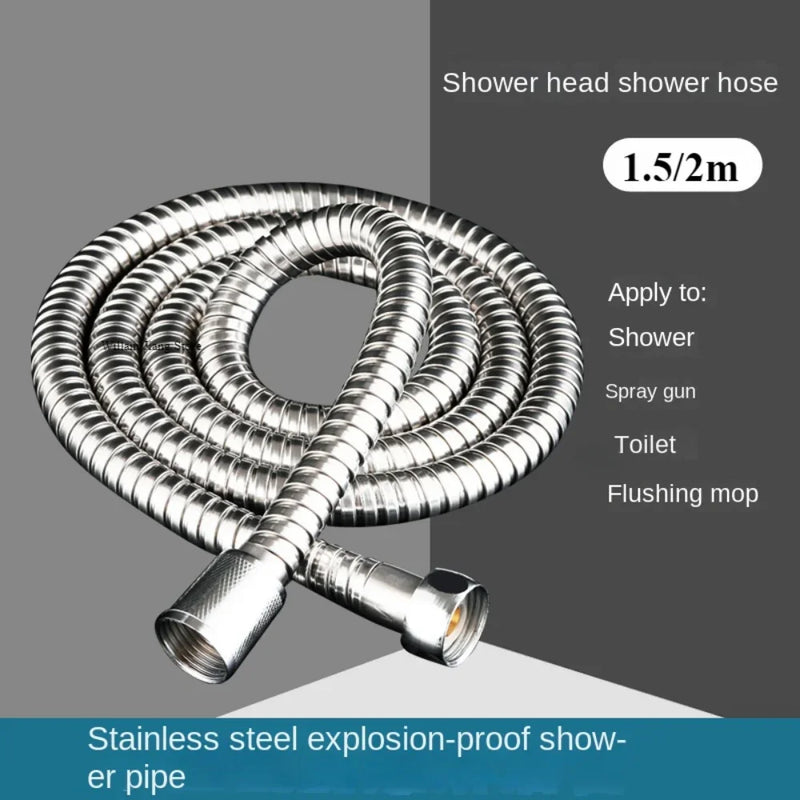 Flexible de Douche Renforcé Noir et Argenté 150-200 cm