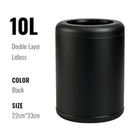 Poubelle de Salle de Bain Luxe Inox Double Couche 8 ou 10 Litres