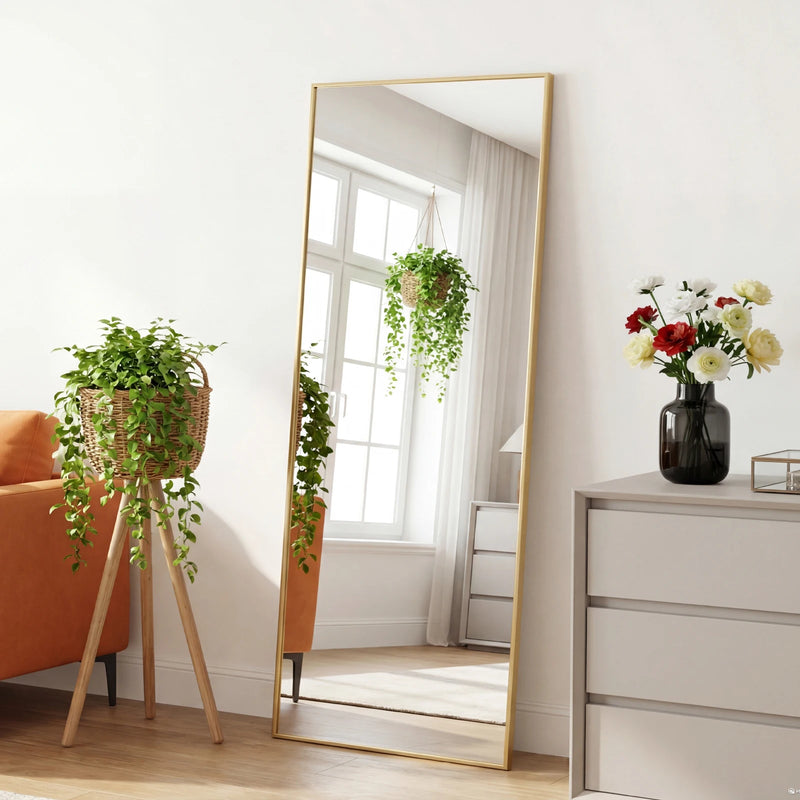 Miroir sur Pied Pleine Longueur 142 cm Cadre Aluminium