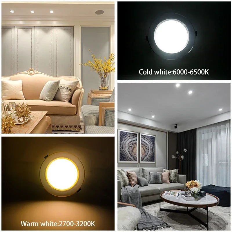 Downlight LED Encastrable Cuisine Ultra Plat, Blanc, Argent ou Doré, 5 à 18 W