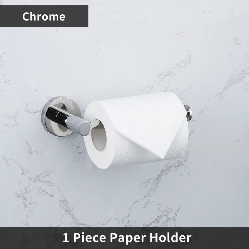 Accessoires Salle de Bain Chromés Inox à la Pièce, 14 Articles
