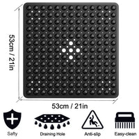 Tapis de Douche Antidérapant Carré à Ventouses 53 x 53 cm