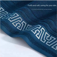 Serviette de Bain Frise Grecque Argentée 70 x 140 cm 3 Coloris