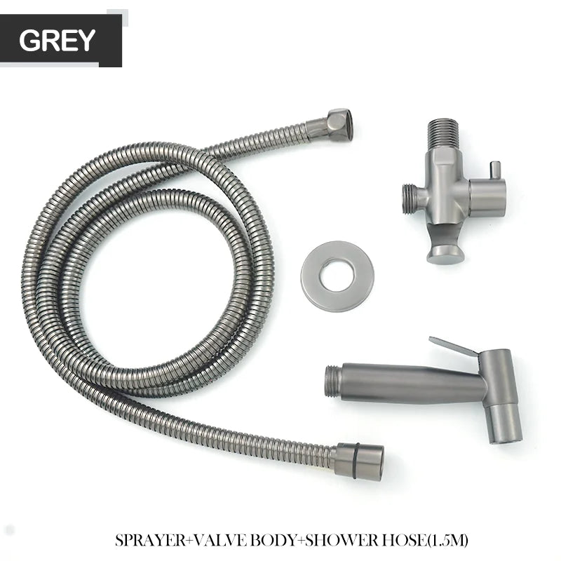 Douchette WC Kit Vanne et Flexible ou Pièces Seules, 4 Finitions