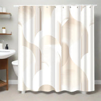 Rideau de Douche Arches Beiges Minimaliste, 12 Crochets, 180 x 180 cm