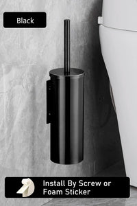 Brosse WC Murale Inox 304 Vis ou Adhésif Sans Perceuse, 6 Finitions