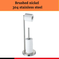 Porte-Papier Toilette sur Pied Inox 304 avec Réserve ou Brosse WC