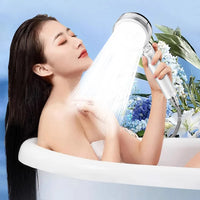 Pommeau de Douche Portable Double Filtration Anti-Chlore, Rond, Blanc ou Gris Fumé