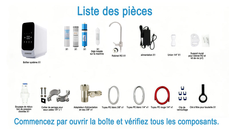 Osmoseur Sans Réservoir 600 GPD avec Lampe UV et Affichage TDS