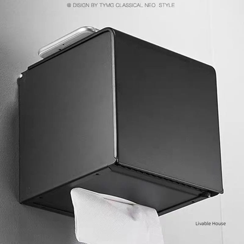 Porte-Papier Toilette Boîte Murale Inox avec Dessus Porte-Téléphone