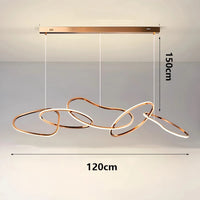 Suspension Cuisine LED Anneaux Entrelacés, 80 à 180 cm