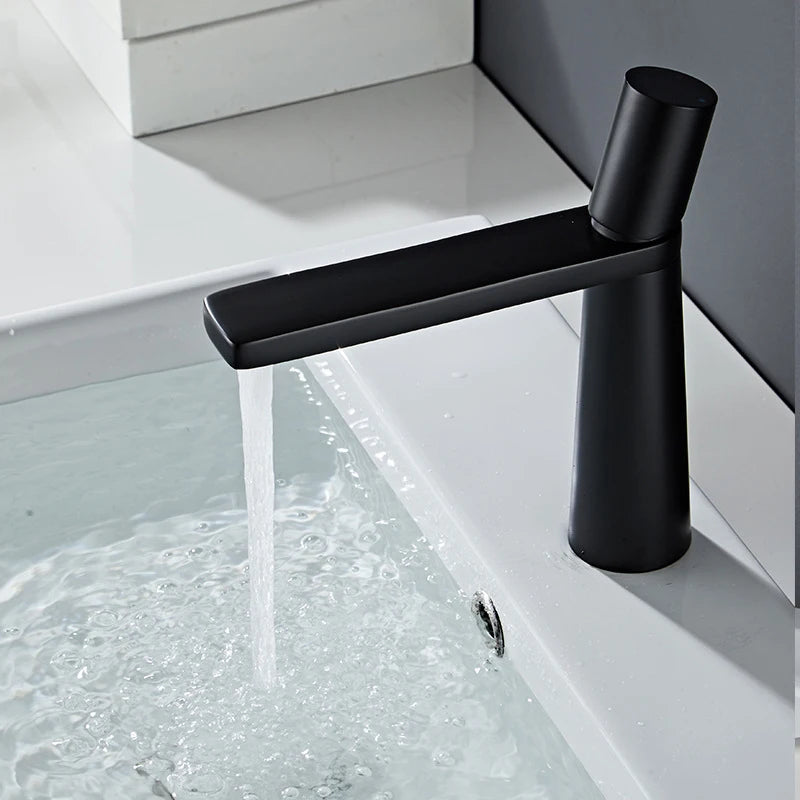Mitigeur Lavabo Monotrou Blanc, Noir ou Chromé, Modèle Haut ou Bas