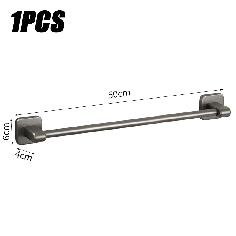 Porte-Serviette Sans Percer Aluminium Gris Anthracite 30 à 50 cm