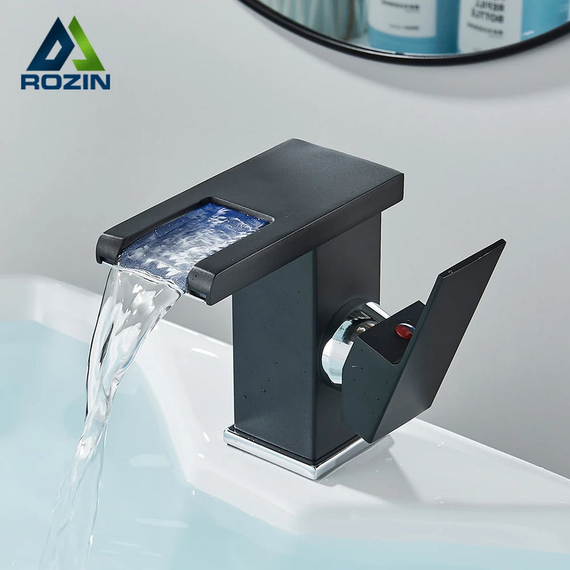 Mitigeur Lavabo Cascade LED Couleur Changeante