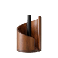 Porte Essuie-Tout en Bois à Poser, Tige Noire ou Dorée, 26 cm