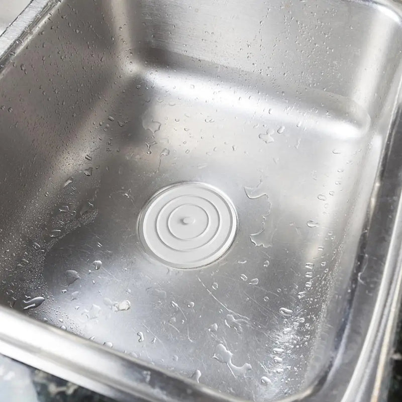 Bouchon de Baignoire Silicone Plat 11 cm Blanc pour Évier et Lavabo