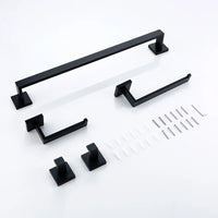 Accessoires Salle de Bain Noir Mat à la Pièce, 21 Articles