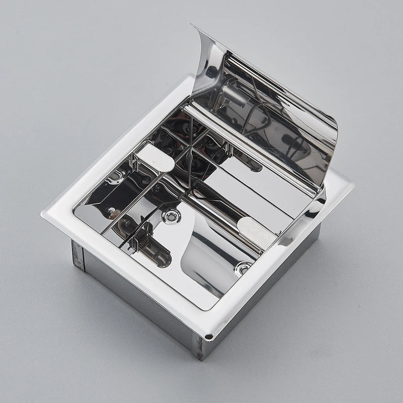 Porte-Papier Toilette Encastré Inox 304 avec Volet, 4 Finitions