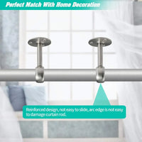 Support de Tringle Rideau de Douche au Plafond, Acier Brossé 25 mm