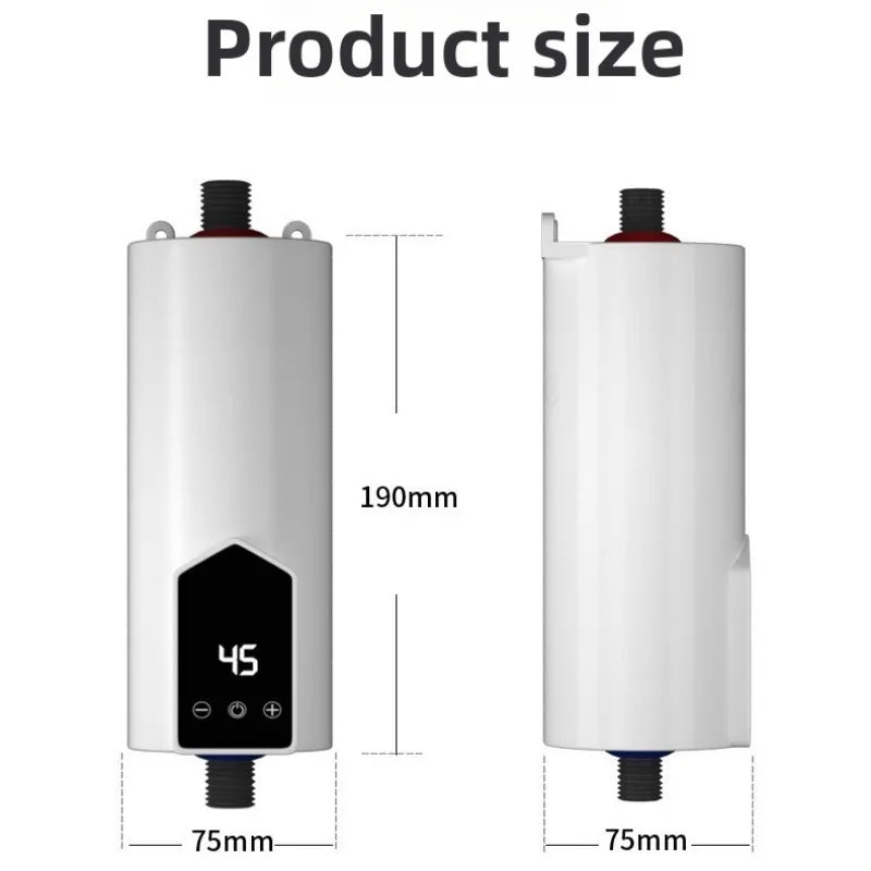 Chauffe-Eau Instantané Électrique Compact 220 V avec Affichage Digital