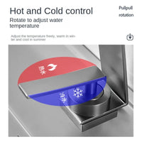 Mitigeur Lavabo Cascade Doré Brossé en Laiton, Design Angulaire Monotrou