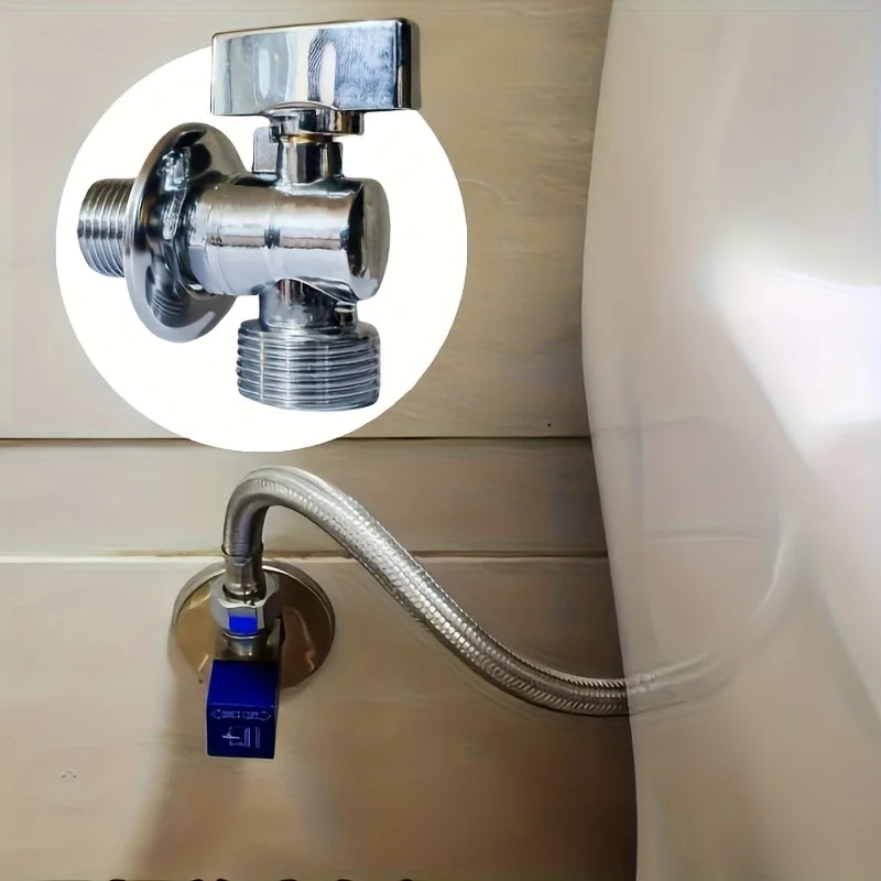 Robinet d'Arrêt d'Angle Chromé 1/2 x 3/4 avec Rosace, Alliage de Zinc