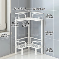 Étagère d'Angle Salle de Bain Métal sur Pied, 2 à 4 Niveaux