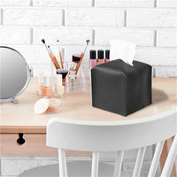 Boîte à Mouchoirs Carrée en Simili Cuir, Cube 12,8 cm, 5 Coloris